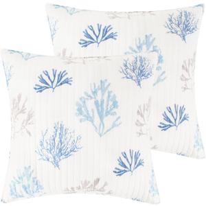 Levtex Home - Ipanema - Euro Shams Set of Two - (26x26in.), No Insert - Geometric Pattern - Cotton Fabric