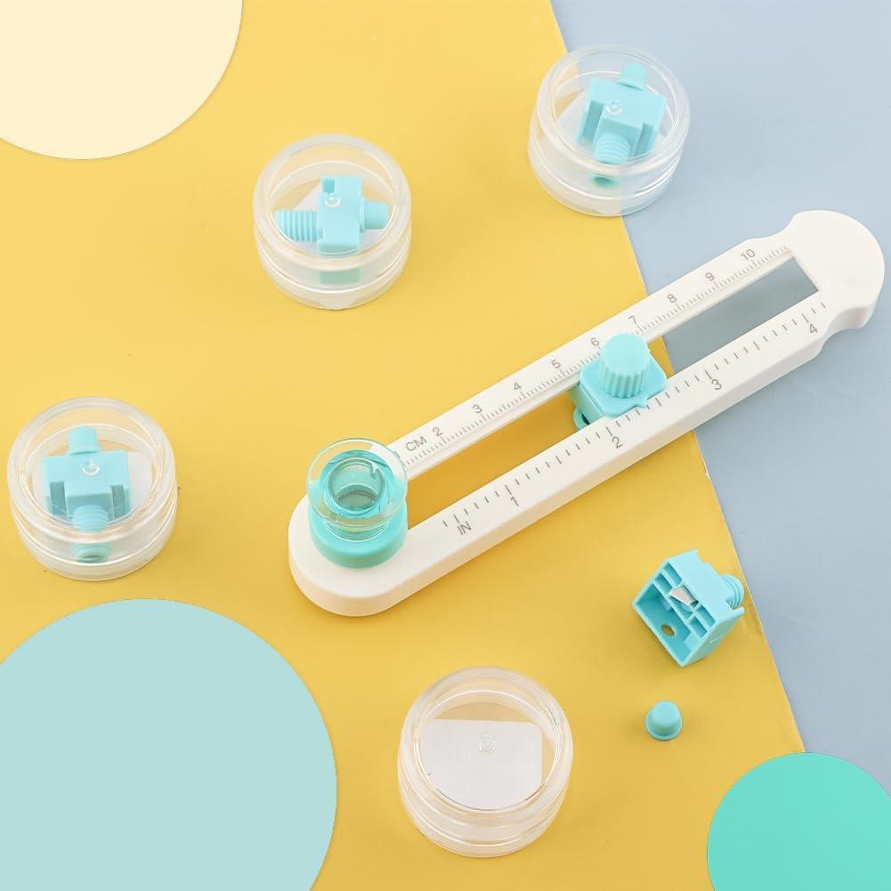 Circle Cutter, Adjustable Any Size 2-20CM DIY Circle Paper Cutter with 4PCS Replacement Blades for Crafts, Come with Bottom Blade Guard, Easy Operation and Smooth Cutting (Green)