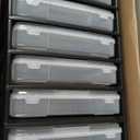 IRIS USA Fits 12" x 12" Paper, 6-Tier Scrapbook Rolling Storage Cart with Organizer for Stationery Vinyl Tools Office Art and Craft Supplies, Yarn, 6 Clear Cases w/Built in Handle - Black/Clear