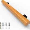 2FT Wood Stair Handrails Wall Mount, Hand Railings for Stairs Indoor Outdoor, Non-Slip Staircase Handrail for Corridor, Lofts, Patio, Kindergarten Guardrail (Size: 2ft)