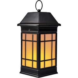 15.5" Solar Lantern Outdoor Waterproof, Glass Flickering Flame Solar Lanterns, Hanging Metal Lantern Decorative for Patio Front Porch Garden Backyard Tabletop Mothers Day Gifts Mom