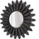 Honiway 21 inch Black Wall Decor Vintage Mirror, Boho Style, Wooden Frame, Easy to Hang, Ideal Gift