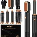 6 in 1 Blow Dryer Brush, Upgrade Hair Dryer Brush Set Negative Ion Air Styler Curling Wrap Air Curler, Hot Air Brush Curling Iron Hair Styling Tools As A Gift for Straight/Curl/Dry/Smooth