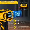 350W Cordless Heat Gun Compatible with Dewalt 20V Battery,Adjustable Temp 1201110,LED Light,Portable Hot Air Gun LCD Digital Display & 4 Nozzles For Shrink Tubing,Crafts,DIY(Tool Only,NO Battery)
