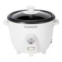 CUCKOO One Touch Rice Cooker 3-Cup (Uncooked) / 6-Cup (Cooked), Mini Rice Cooker & Warmer with Steamer Tray, Versatile Grain Cooker, Soup Maker, Auto Keep Warm, White (CR-0301C)