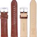 OTTOODY Alligator Grain Leather Watch Bands, Quick Release Top Grain Leather Watch Straps for Men & Women - Choice of Color & Width 18mm, 20mm, 21mm or 22mm, Wristband for Watch & Smartwatch