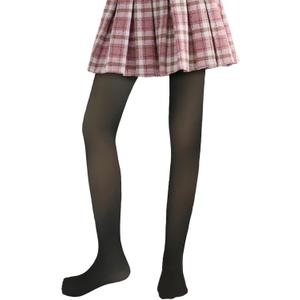 X-CHENG Fleece Lined Tights Sheer Girls, Kids Fake Translucent Warm Thermal Thick Leggings Pantyhose Pants for Winter (8-10 Years)