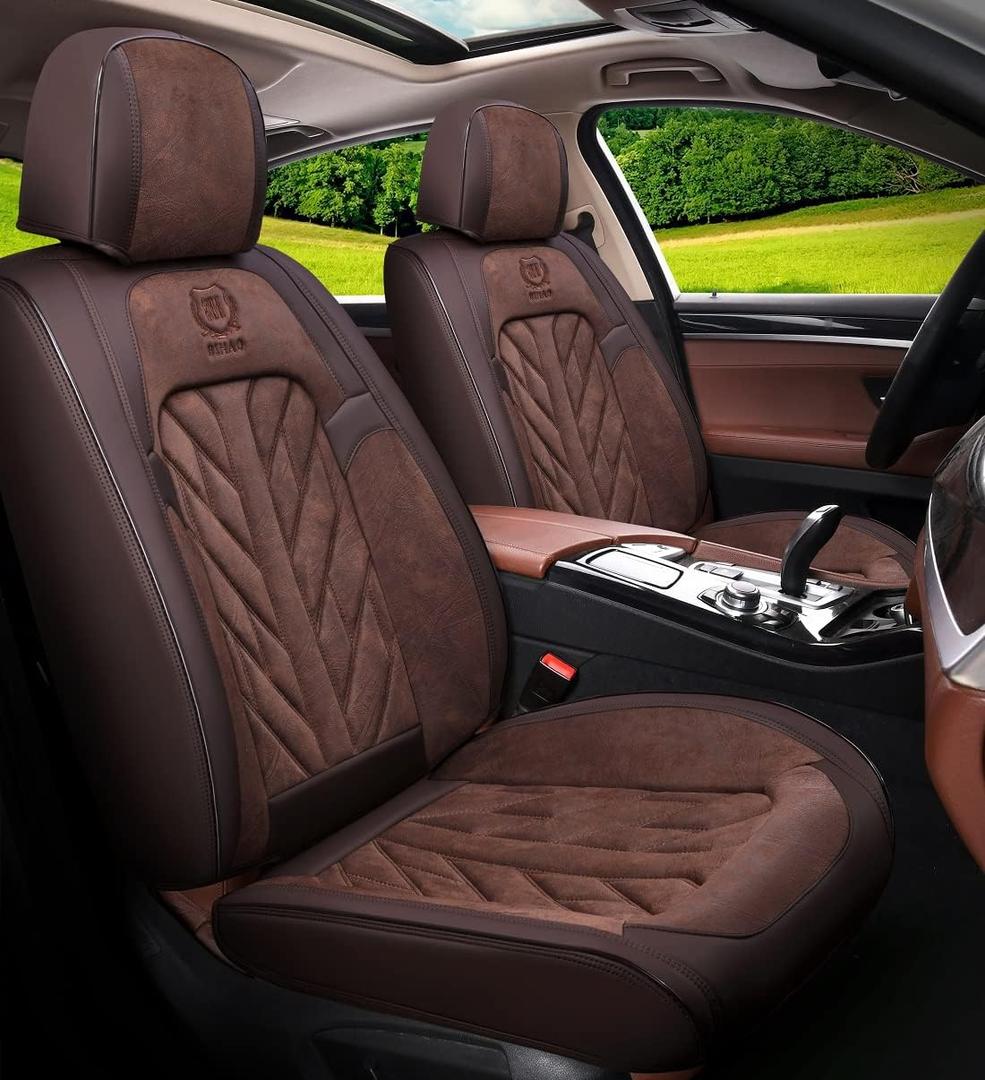 MM01 Seat Covers 5-Seater Full Set Suitable for Most Cars,Cars,SUV, Pickup Ttrucks, Airbags CompatibleCar Seat Cushion Protectors (Brown)