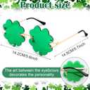 Oudain 6 Pairs St. Patrick's Day Irish Green Shamrock Sunglasses Green Leprechaun Costume Glasses St. Patricks Day Accessories Shamrock Irish Clover Sunglasses for Costume Accessories