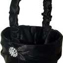 Bridal Black Basket Flower Girl & Ring Bearer Decor for Wedding Party