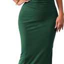 BTFBM Women's Ruched Bodycon Dress Summer Casual Sleeveless Lightweight Back Slit Elegant Club Party Cocktail Maxi Dresses (Large, Dark Green)