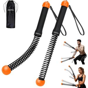 3 x Ropeless Battle Ropes Weighted 2 Pack Portable Cordless Battle Ropes for HIIT & Cardio Full-Body Workout Tool with Non-Slip Spiral Handles, Travel-Friendly Home Gym Equipment for Women & Men