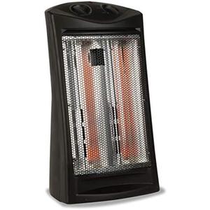 BLACK+DECKER Infrared Radiant Quartz Tower Heater, 1500W Space Heater with Adjustable Thermostat, Portable Heater with 2 Settings, Personal Heater for Home and Office, BHTI06, Black
