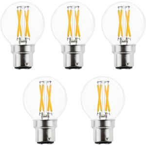 Dimmable 4W B22 G16.5 Vintage Bayonet LED Mini Globe Blub Warm White 2700K, 40W Halogen Replacement for Beside Lamp Ceiling Fan Pendant Lights Chandelier Fixture,400 lm 5-Pack