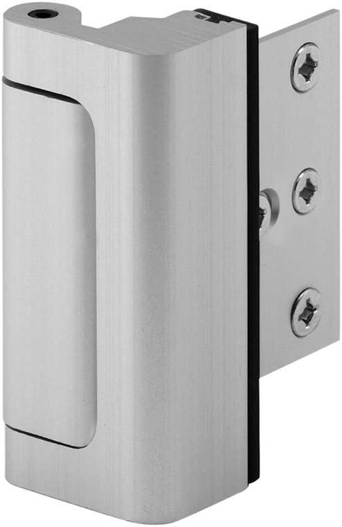 Defender Security Satin Nickel U 10827 Door Reinforcement Lock Add Extra, High Security to Your Home and Prevent Unauthorized Entry 3 Stop, Aluminum Finish - (Pack of 2)