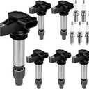 6pcs Ignition Coil & Spark Plug Fit for GMC Acadia Terrain Chevy Traverse Impala Equinox Malibu Cadillac SRX Buick Enclave 3.6L V6 2010 2012 2013 2014 2015 2016 Coil Pack Replaces# C1555 Uf569