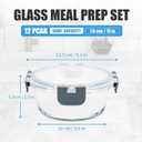 GULFLIN 12 Pack Small Glass Food Storage Containers with Lids Airtight, 13oz Leak-Proof Meal Prep Containers Set, Freezer to Microwave Safe, Dishwasher Safe