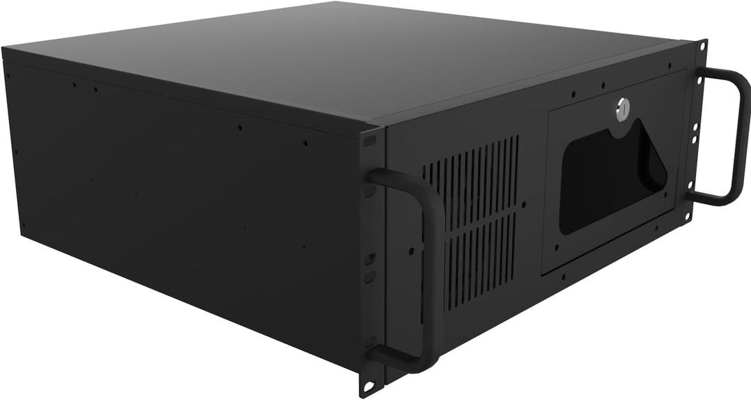 4U Server Cabinet Case - Rackmount Server Chassis with 7 PCI Slots, Lockable with Key, 17.72 inches x 6.97 inches x 16.93 inches
