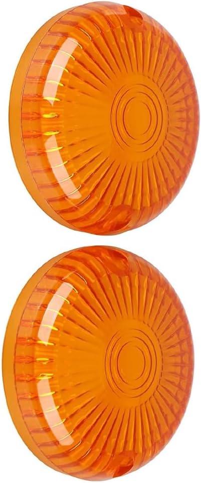 3" Turn Signal Lens Bullet Turn Signal Light Lenses Covers, Motorcyle Turn Signal Indicator Light Lens Cover Caps, Compatible with Yamaha V-Star 1100 650, Amber Lens