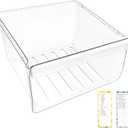 Upgraded DA97-08693B Refrigerator Crisper Drawer Compatible with Samsung Refrigerator Drawer RS25J500DSR RS25J500DSG RS261MDRS RS25H5000SR,DA97-08693B For Samsung Fridge Drawer Replacement Parts Upper