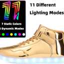 APTESOL Unisex LED Shoes High Top Light Up Sneakers for Women Men, Size 37