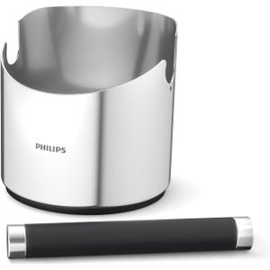 Philips Barista Brew Knock Box - Durable Stainless Steel, Effortless Cleaning, Non-Slip Base, Removable Knock Bar, Compact Design, Easy Coffee Grounds Disposal (CA8018/10)