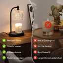 MEIXISUE Black Candle Warmer Lamp with Timer and Dimmer,Flameless Wax Melt Warmer for Jar Candles with 2 Bulbs,House Warming Gifts,Mother's Day/Birthday/Christmas Gifts for Mom/Wife,Home Decor
