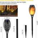 EOYIZW 12 Pack Solar Torch Light with Flickering Flame, 12 LEDs Solar Lights Outdoor, IP65 Waterproof Tiki Torches for Outside Landscape Decoration Outdoor Lights for Garden Yard Patio