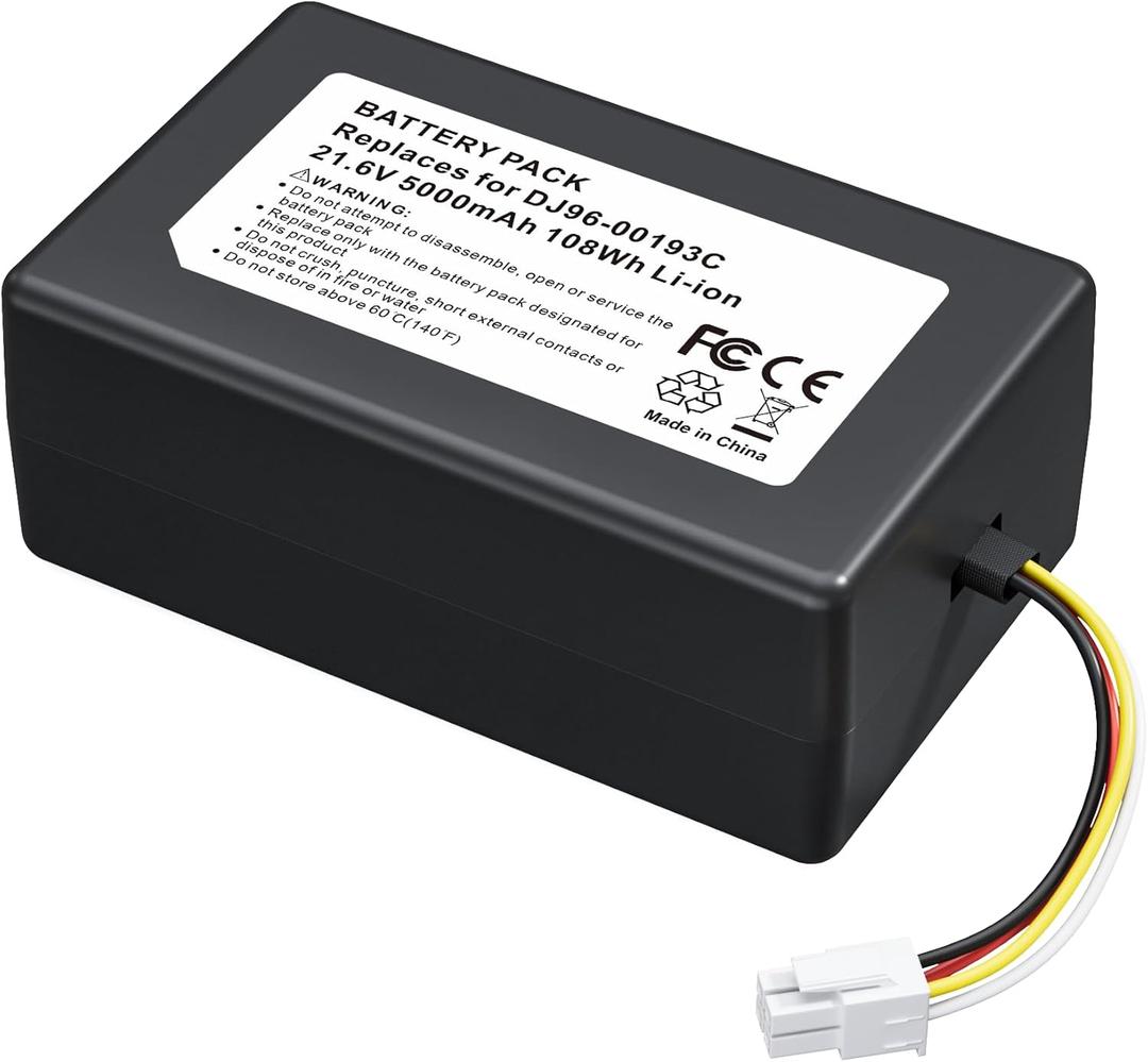21.6V 5000mAh Li-ion Battery Replacement for Samsung Robot Vacuum DJ96-00193C DJ96-00202A, Compatible with PowerBot R7040/R7065/R7070/R7071/R7080/R7090 & SR/VR Series, Long-Lasting Power