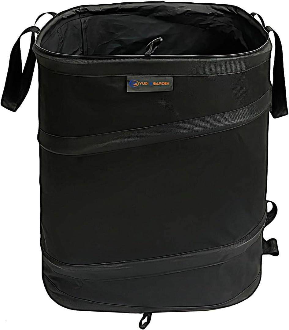 YUDI & GARDEN 19 Gallon Square Collapsible Garden Bag, Collapsible Trash Can, Camping Trash Can, for Collecting Weeds, Grass Clippings, Party and Yard Waste, Black