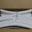 JS HANGER Padded Hangers - 17 Inch Extra Large Heavy Duty Cotton Covered Coat Hangers No Shoulder Bump for Women Clothes, Sweaters, Dresses, Clothing, Weddings, Lingerie Pack of 10, Cream White