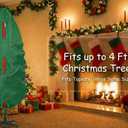 Upright Christmas Tree Storage Bag - Fits 4 Ft Artificial Xmas & Topiary Tree, Vertical Holiday Cover, Durable, Dustproof & Easy-Use Xmas Storage, Green