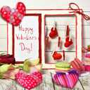 Tudomro 12 Pcs Valentines Day Fabric Heart Decor Cloth Heart Bowl Filler for Spring Home Farmhouse Ornaments Wedding Home Decor(Elegant)