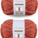 Crafted by Catherine Chunky Chenille Yarn - 2 Pack (8 oz / 227 g, 31.7 Yards Each Skein), Clay, Gauge 7 Jumbo