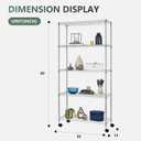 BestOffice | 5-Tier Wire Storage Shelves with Wheels | 14x30x60 | Chrome | Adjustable Racks | Heavy-Duty Metal Shelf, Holds Upto 220 lbs | No-Tool Assembly | Ideal for Home & Garage Shelving