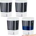 Hushee 4 Pcs Plastic Wall Mounted Soap Dispenser Commercial Manual Soap Containers Wall Dispenser for Kitchen Shower Hotel Liquid Shampoo Gel Chamber(27 oz 800 ml,Brown)