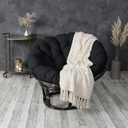 Sorra Home Papasan Cushion, 1 Count (Pack of 1), Black