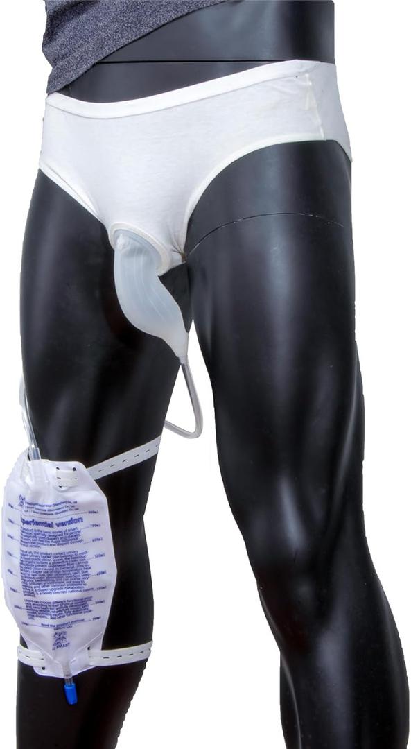 Mens Reusable Incontinence Underwear with Urine Bag Washable Protective Briefs for Mens Incontinence Large
