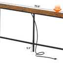 SUPERJARE 70 Inch Console Table with Outlet, Sofa Table with Charging Station, Narrow Entryway Table, Skinny Hallway Table, for Living Room, Rustic Brown