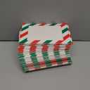 Qunclay 50 Pcs Christmas Photo Ornament 4x6 Paper Picture Frame Ornaments Bulk Xmas Stripes Cardboard Photo Display Red and Green DIY Frame for Party Decorations