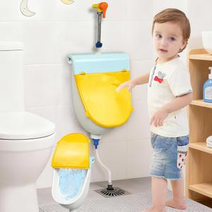 Toddler Urinal Potty Wall Mounted Child Urinal with Cover Bathroom Potty Training Kids Washout Urinal for Boys Waterless Urinal for Men Plastic Urinals Garage Urinal Urine Diverter Outdoor Urinal
