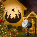 Tuanse Christmas Projector Lights Outdoor Rotating Nativity Projector LED Flood Light Holiday with Stars for Christmas Party Garden Landscape Decoration