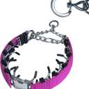 Prong Training Collar for Dogs, Adjustable Dog Training Pinch Collar with Quick Release Buckle, No Pull Collar for Medium Large Dogs, Extra Link and Caps (Pink, M/ L(17-23" Neck, 3.2mm))