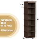 Simple Houseware 6 Shelf Hanging Closet Organizer, Brown