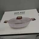 Kerykwan 7-QT Shabu Shabu Hot Pot with Divider Double Flavor Divided Stockpot with Glass Lid Dual Sided Soup Cookware for Induction Cooktop Gas Stove Hot Burner