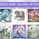 2 x JJBSWYMT 6 Pack Special Shape Diamond Painting Kits for Adults Beginners, 5D Animals Diamond Art Kits,DIY Diamond Dots with Diamond Gem Art and Crafts, Home Wall Decor 12 x12 Inch (YX-01-1)