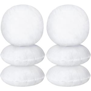 Tatuo 6 Pcs Round Pillow Insert Bulk White Decorative Throw Pillows Insert for Sofa, Cushion and Bed (16 Inch)