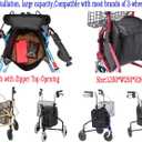 3 Wheel rollator Storage Bag,Bag for 3 Wheel Walker,Pouch Bag for 3 Wheeled Rollator Walker, 3-Wheel Walker Bag,Tote Bag with Snaps,3 Wheel rollator Universal Replacement Part.(1Ea,Black)