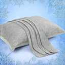 Elegear Cooling Pillow Cases for Hot Sleepers, Japanese Q-Max 0.45 Cooling Pillowcases, Both Sides(Cooling/Cotton), Breathable Soft Pillowcase for Hair and Skin, Set of 2-Gray (Standard (20" x 26")) (Grey)