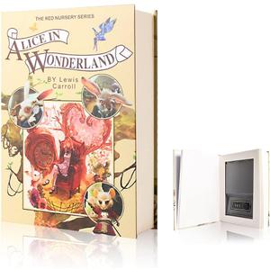 EIOUMAX Real Pages Diversion Book Safe with Combination Lock,Hollowed Out Book Anti-Theft Safe -Alice in WonderlandFull Size
